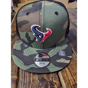 New Era Houston Texans Camouflage 9FIFTY Snapback Adjustable Trucker Hat  Youth